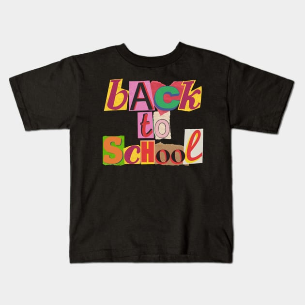 Back to school, scrapbooking collage aesthetic Kids T-Shirt by LePetitShadow